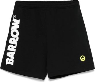 Barrow Zwarte Overall Shorts met Iridescent Detail - Heren - Korte Broeken - Zwart - XS - Katoen - Korte Broeken