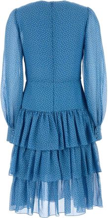 Valentino Garavani Womens Printed Silk Dress Ceruleanbetulla Exterior: Lining: Abiti