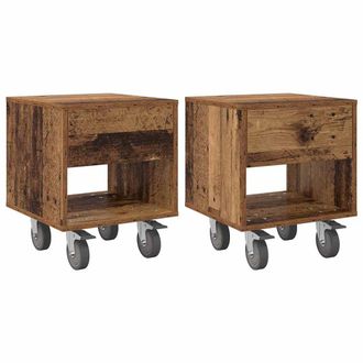 vidaXL Mesita De Noche 2 Pcs Madera Vieja 40,5 X 40 X 48 Cm Vidaxl