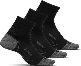 Feetures Plantar Fasciitis Relief Light Cushion Quarter Sock Arch Support in Black at Nordstrom, Size Large