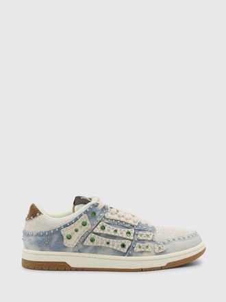 Amiri Sneakers Pacific Bones Amiri in denim e pelle con strass e borchie