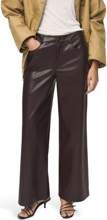 Mango Faux Leather Straight Leg Pants in Maroon at Nordstrom Rack, Size 8