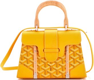 Goyard Structured Saigon Top Handle Bag Coated Canvas with Leather Mini