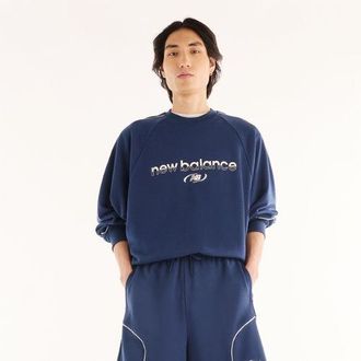 New Balance Uomo Trackside French Terry Short 7 in Blu, Maglia di Poliestere, Taglia 2XL