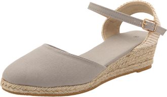 Generic Women High Heel Sandals Fashionable Soft Sole Classic Buckle Design Thick Platform Elegant Ladies Footwear Comfortable Summer Shoes (Grey, 5.5)