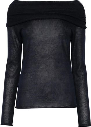 Roberto Collina Truien & Vesten, Dames, Blauw, S, Round-neck Truien