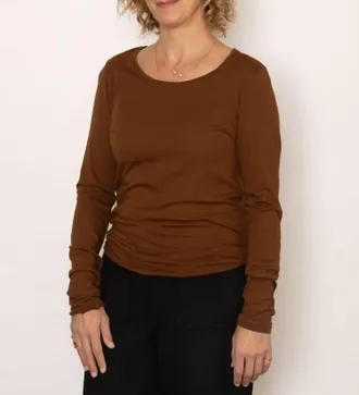 Humanoid Hanya Long Sleeve Crewneck Tee In Desert