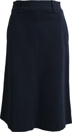 Brunello Cucinelli A-Line Midi Skirt in Navy Blue Cotton