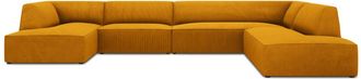BLOOMINGLOFT 7-Sitzer Panorama-Sofa Sao 366 x 273 cm, mit Cordbezug - rechts Seite links