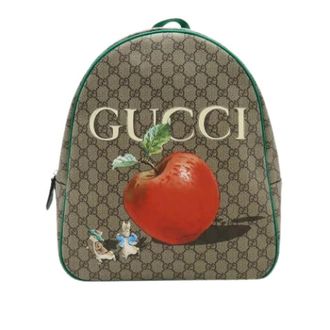 Gucci Vintage, unisex, Veelkleurig, ONE Size, Leer, Pre-owned Printed Coated Canvas Backpack