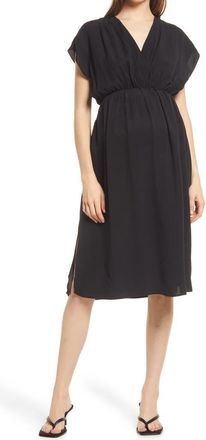 Emilia George Irene Maternity/Nursing Dress in Black at Nordstrom, Size Small