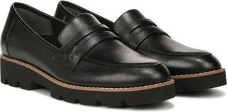 Vionic Womens Vionic Charm Cheryl II Flats Black Leather Slip On Loafers GAL1728