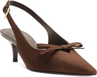 Arezzo Bowie Slingback Pointed Toe Pump in New Cocoa at Nordstrom, Size 9.5