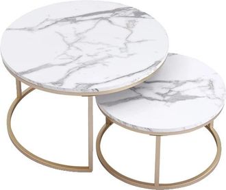 OEM Table Basse, Design Gain De Place, Esth&eacute;tique &Eacute;l&eacute;gante, 60cm Et 40cm