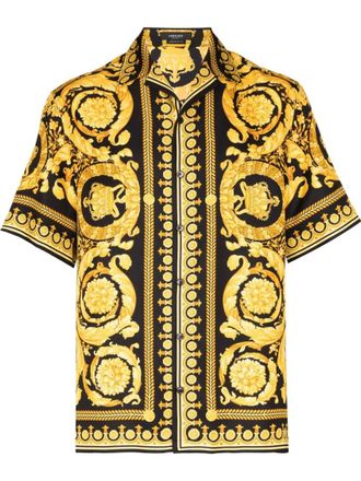 Versace Black Barocco Silk Shirt