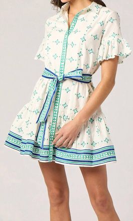 Shoshanna Fauna Dress In Optic White