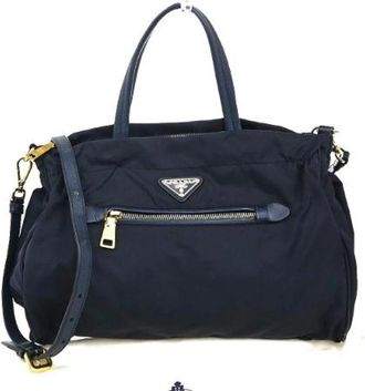 Prada Pre-owned Nylon Handtas - Dames - Vintage Handtas - Blauw - ONE Size - Nylon - Vintage