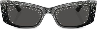 Jimmy Choo Eyewear Tatum crystal-embellished sunglasses - women - Acetate - 55 - Black