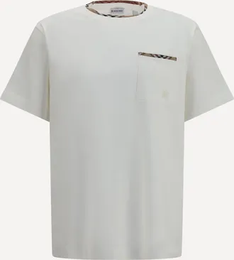 Burberry T-shirt in cotone con finiture Check Man S