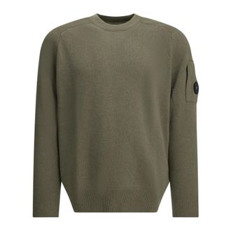 C.P. Company C.p. Company - Lens Crewneck Sweater - Heren - Truien - Grijs - Maat: XL Wol