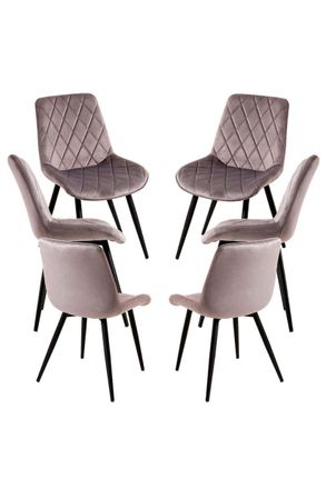 Regalos Miguel Packs Sillas Comedor - Pack 6 Sillas Min Terciopelo - Gris