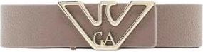 Emporio Armani Logo Belt - Dames - Riemen - Beige - 85 CM - Leer - Accessoires