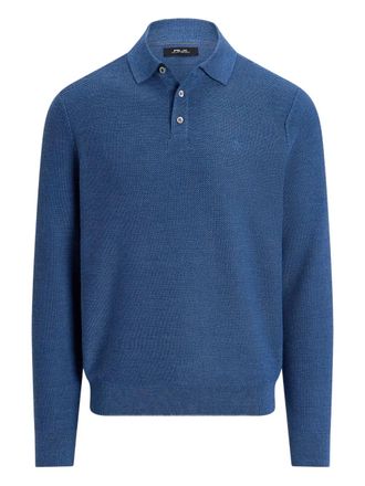 Ralph Lauren long-sleeve polo sweater - men - Recycled Polyester/Wool - S - Blue