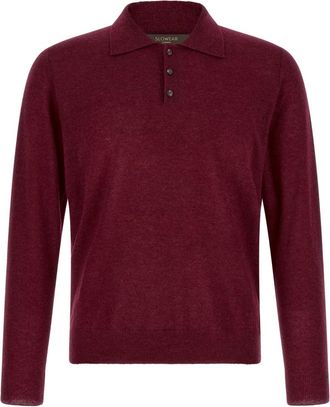 Zanone Tops, Heren, Rood, 3Xl, Kasjmier, Lange Mouwen Poloshirt