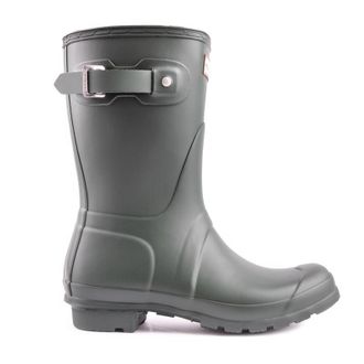 Hunter Womens Original Short Boots - Green Rubber - Size UK 5