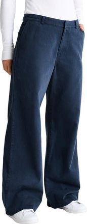 Splendid Lee High Waist Wide Leg Cotton Pants in Navy at Nordstrom, Size 14