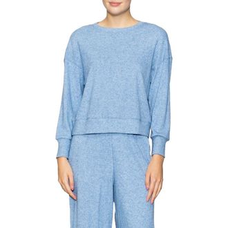Melloday Relaxed Rib Top in Heather Blue at Nordstrom Rack, Size X-Large