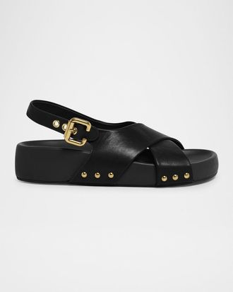 Chloé Mae Paddington Leather Crisscross Sandals