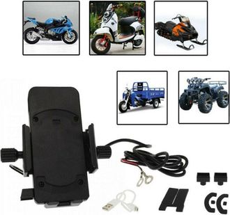 Trade Shop Trade Shop - Apoyo Porta Cellulare Con Presa Usb Per Moto Bici Ricarica 5v 2.1a Q-cd66