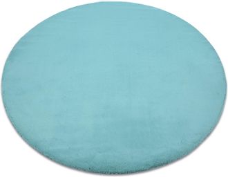 RugsX Rugsx - Alfombra Bunny C&iacute;rculo Imitaci&oacute;n De Piel De Conejo Zafiro Blue Circulo 120 Cm