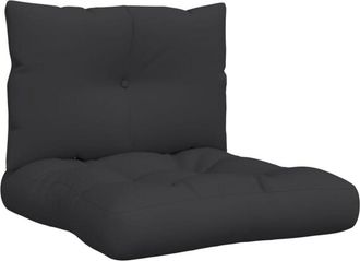 vidaXL Cojines Para Palets 2 Unidades Tela Negro Vidaxl