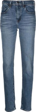 Levi's 724 High Rise Straight Wave MID - Dames - Slim Fit Jeans - Blauw - W29 L30 - Jeans