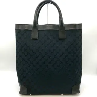 Gucci Gg Canvas Black Gg Canvas Handbag Tote Bag (Pre-Owned)