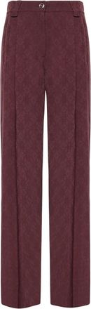 Pinko Straight Broeken - Dames - Straight fit broeken - Rood - XL - Leer - Broeken