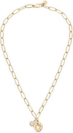 Ettika Double Charm Paperclip Chain Necklace in Gold at Nordstrom