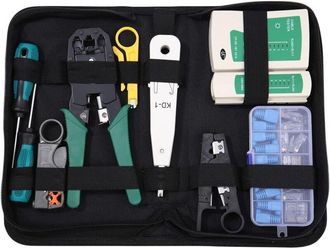 OEM 12 En 1 Crimpadora Rj45,comprobador De Cable De Red Rj45 Network Tool Kits Red Profesional Mantenimiento De La Computadora Lan Cable Tester Herramient