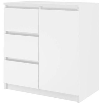 Topeshop Dunja - Aparador 1 Puerta 3 Cajones - Dimensiones 80x40x75 Cm - Almacenaje Sal&oacute;n - Estilo Moderno