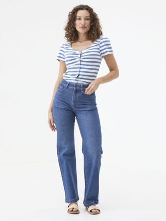 Fat Face FatFace Elise Indigo Blue Denim Wide Leg Wide Leg Jeans