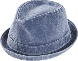 JMC Unisex Adults Washed Cotton Trilby HAT (58cm, Blue)