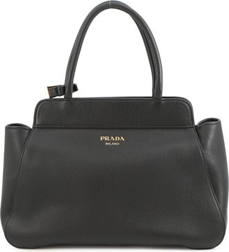 Prada Black Leather Handbag Tote Bag (Pre-Owned)