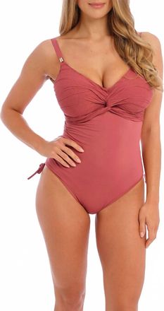 Fantasie Womens Beach Waves Twist Front One Piece In Persian Rose