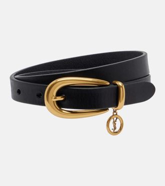 Saint Laurent Cassandre leather belt
