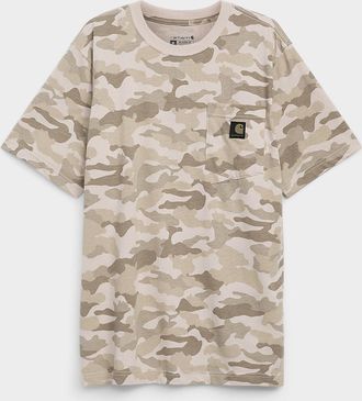 Carhartt Work in Progress Mens Desert camouflage pocket T-shirt