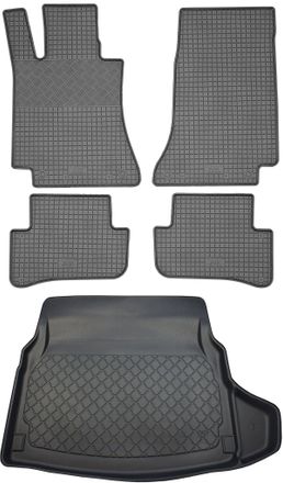 OEM Juego De Alfombrillas De Goma Para Coche Y Maletero Para Mercedes Clase C W205 Sed&aacute;n (4 Puertas) Desde Marzo De 2014