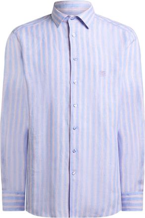 Etro Camicia in lino a righe - Blu