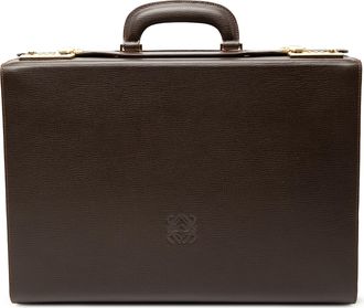 Loewe Brown Leather Anagram Briefcase